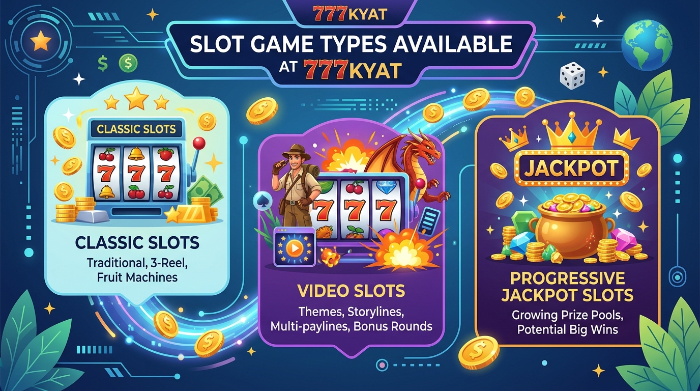 777kyat တွင် ရရှိနိုင်သော Slot Game အမျိုးအစားများ